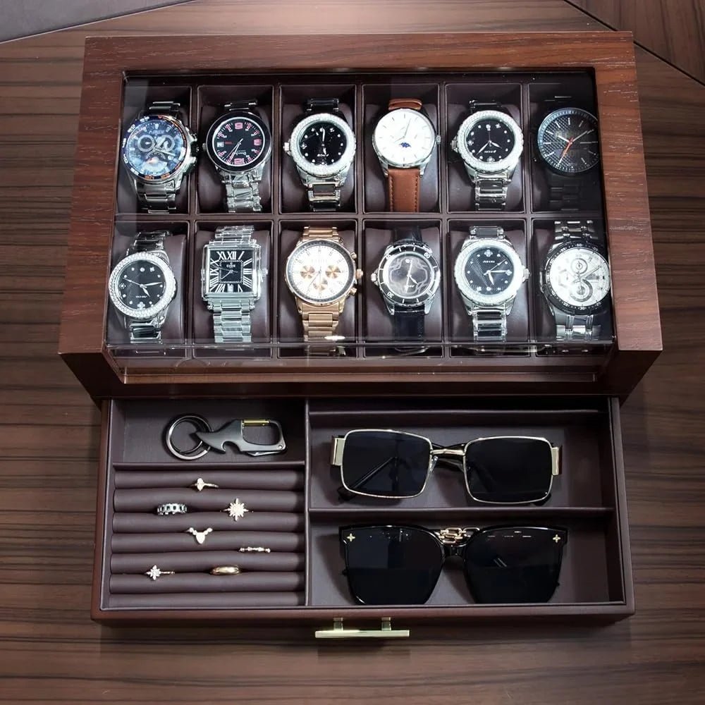 Krown Walnut 12 - Watch Box - WatchMatic